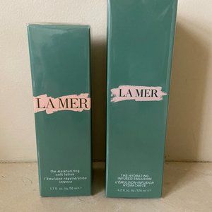 La Mer set of The Moisturizing Soft Lotion and The Hydrating Infused Emulsion
